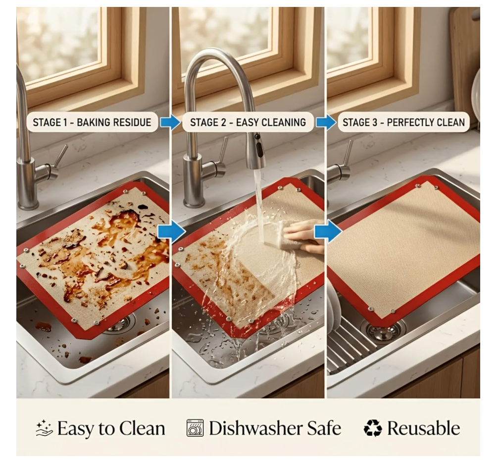 Silicone Fiber Baking Mat with Buckle